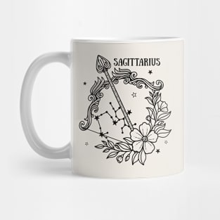 Sagittarius Zodiac Sign Floral Mug